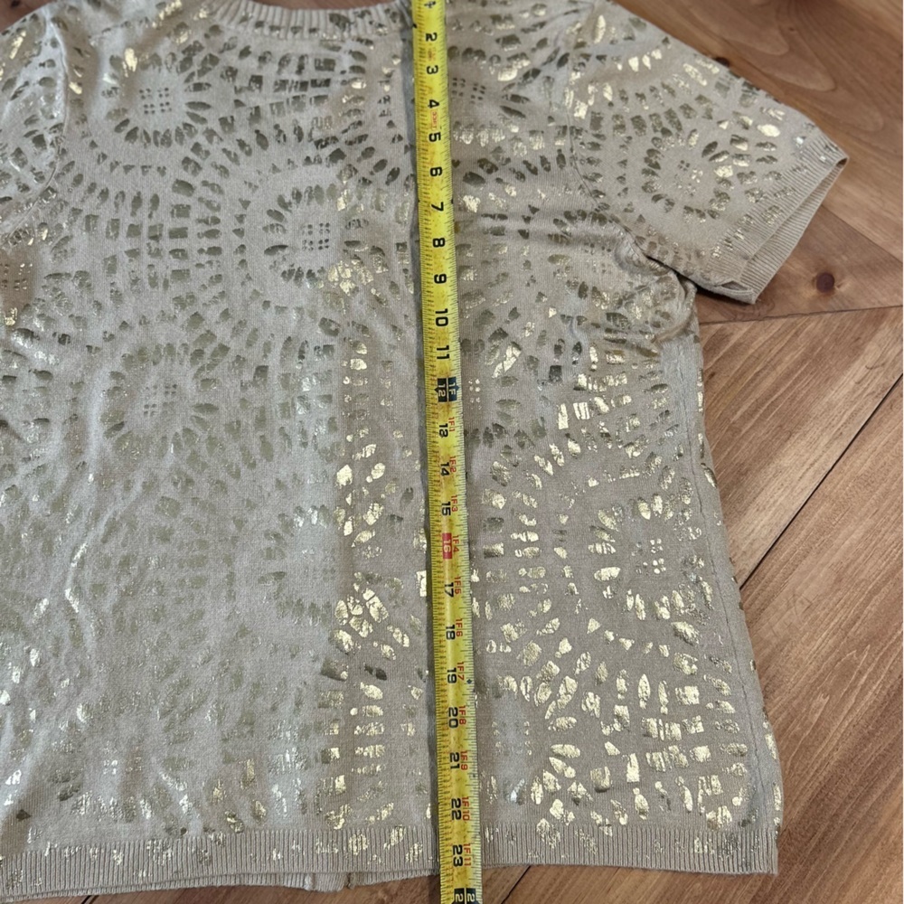 Chico's Gold and Tan Patterned Cardigan - Picture 9 of 11